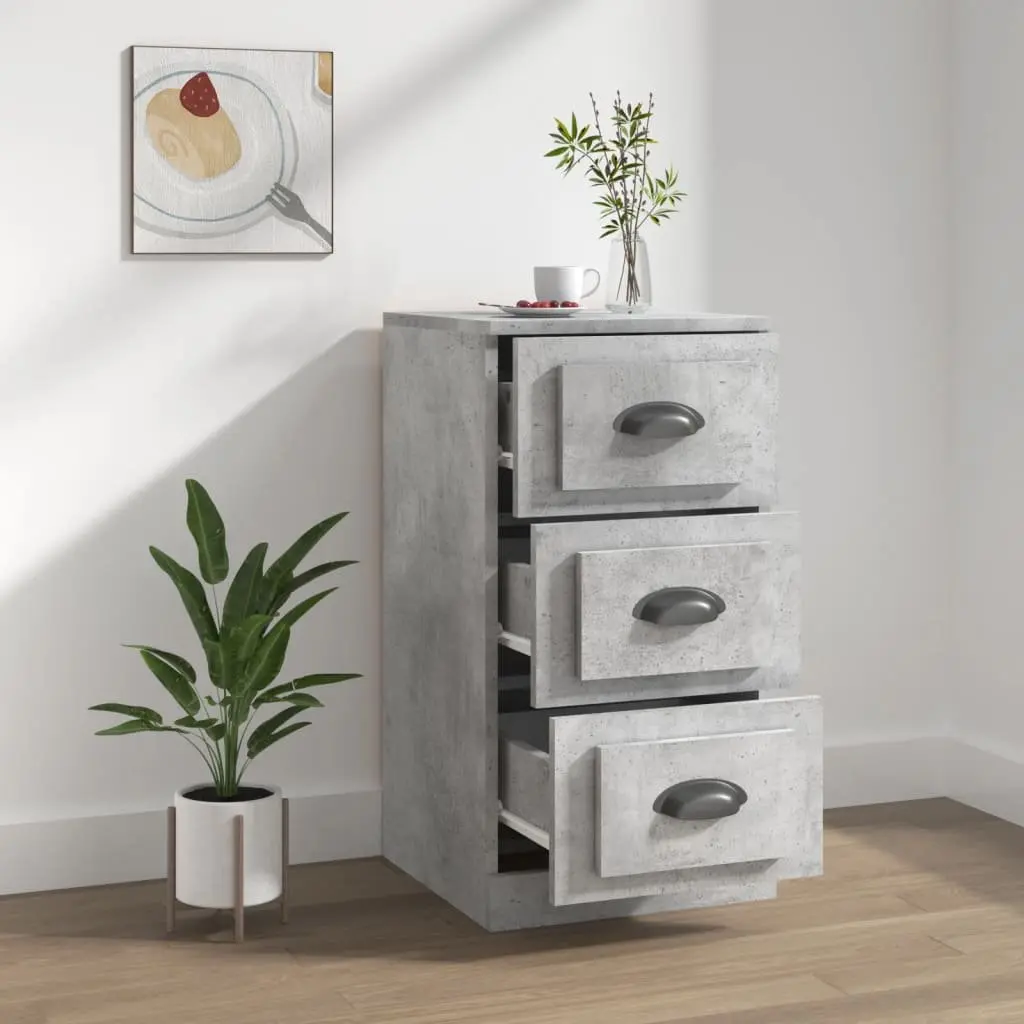 Engineered Wood Storage Cabinet Grey Living Room Sideboard with Display Surface 36x35.5x67.5cm