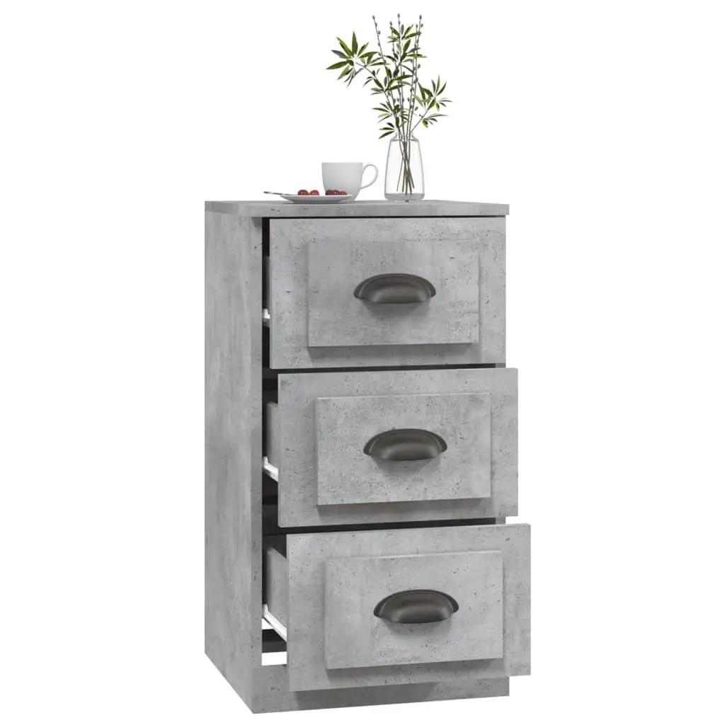 Engineered Wood Storage Cabinet Grey Living Room Sideboard with Display Surface 36x35.5x67.5cm