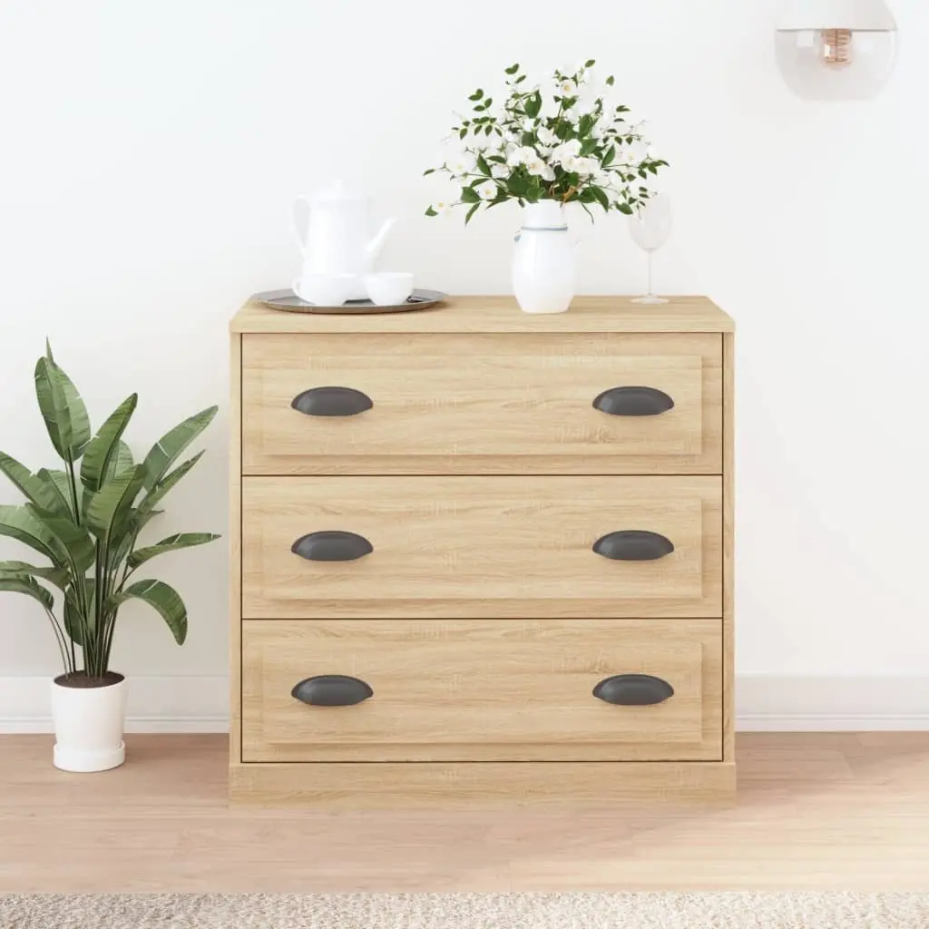 Sideboard Brown Engineered Wood Storage Cabinet Sturdy Top