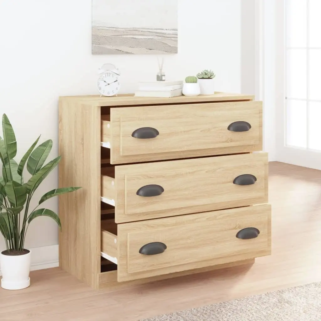 Sideboard Brown Engineered Wood Storage Cabinet Sturdy Top