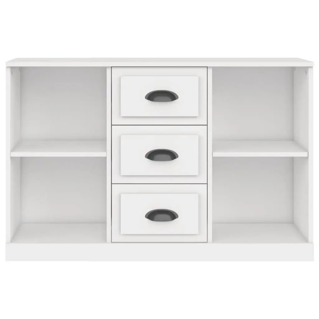 Sideboard White Engineered Wood Ample Storage Sturdy Top