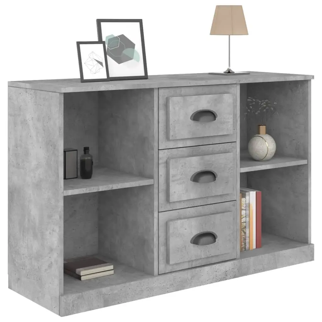 Sideboard Grey Engineered Wood Storage Cabinet Ample Organisational Space