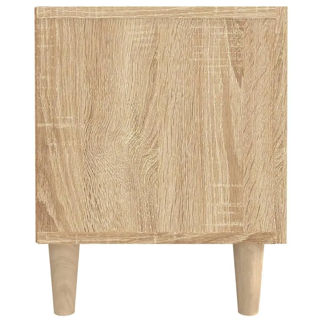 TV Cabinet Brown Engineered Wood 4 Compartment 4 Door Media Unit Storage Furniture