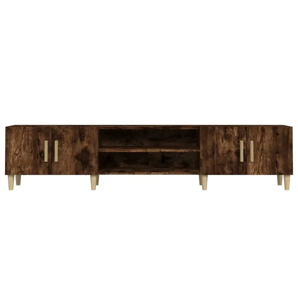 TV Cabinet Brown Engineered Wood Media Unit Storage 180x31.5x40cm Lounge