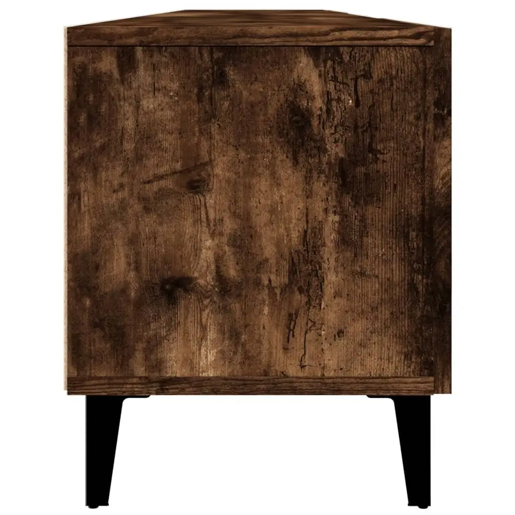 TV Cabinet Brown 180x31.5x40 cm Engineered Wood Storage Unit with 4 Doors and Metal Feet