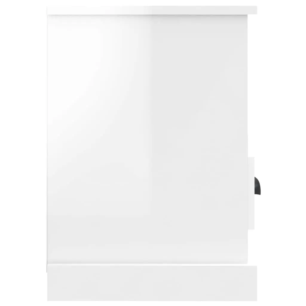 TV Cabinet White High Gloss 80x35x50cm Engineered Wood Storage Drawers