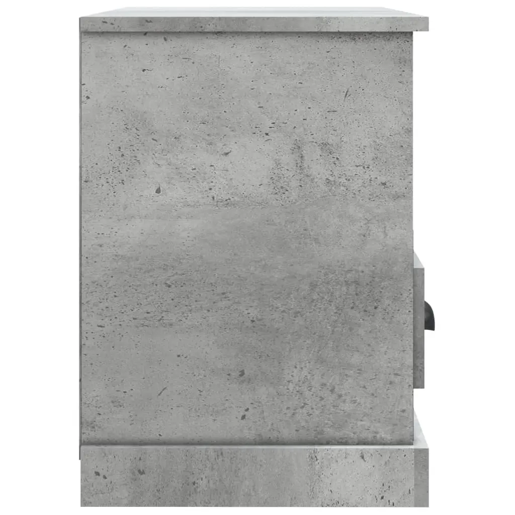 Grey TV Cabinet Engineered Wood 2 Drawers 2 Open Compartments Compact Storage Unit