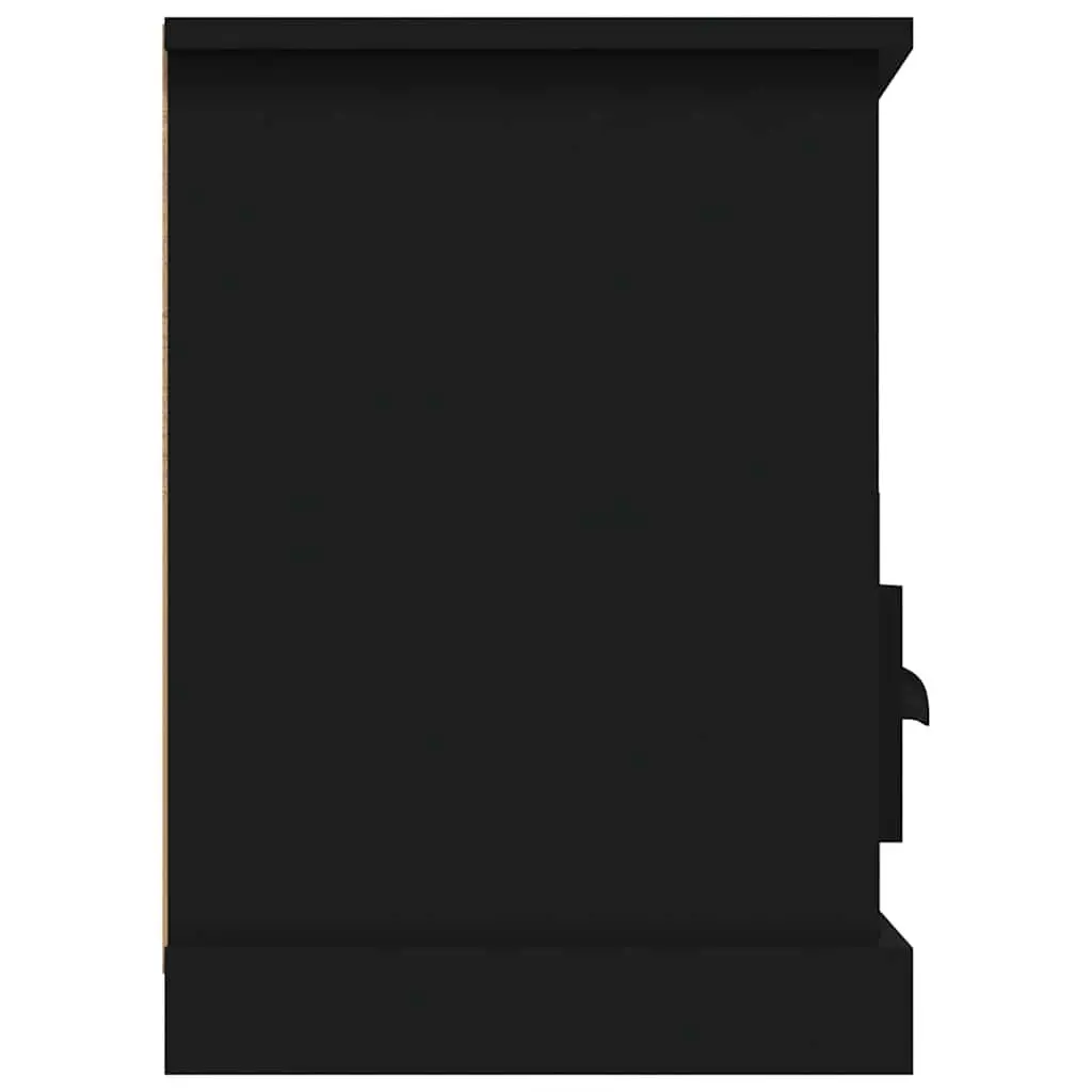 TV Cabinet Black Engineered Wood TV Unit with Drawers Storage Display Stand