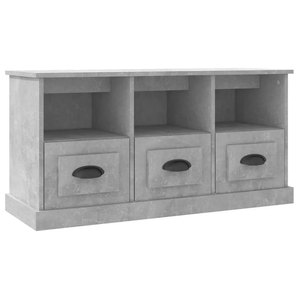 Grey TV Cabinet with Drawers and Shelves