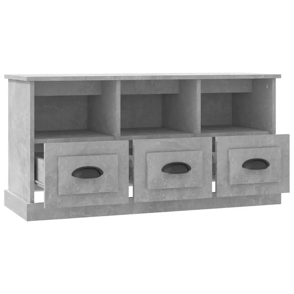 Grey TV Cabinet with Drawers and Shelves