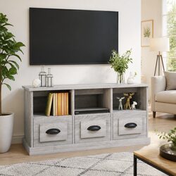 Compact Grey Sonoma TV Cabinet with Ample Storage