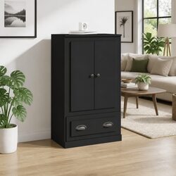 Compact Black Highboard Sideboard for Efficient Storage