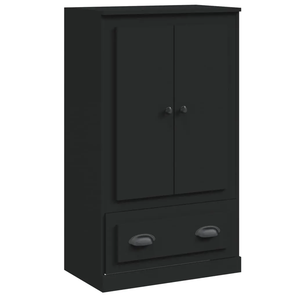 Highboard Sideboard Cabinet Black Engineered Wood 60x35.5x103.5cm Storage