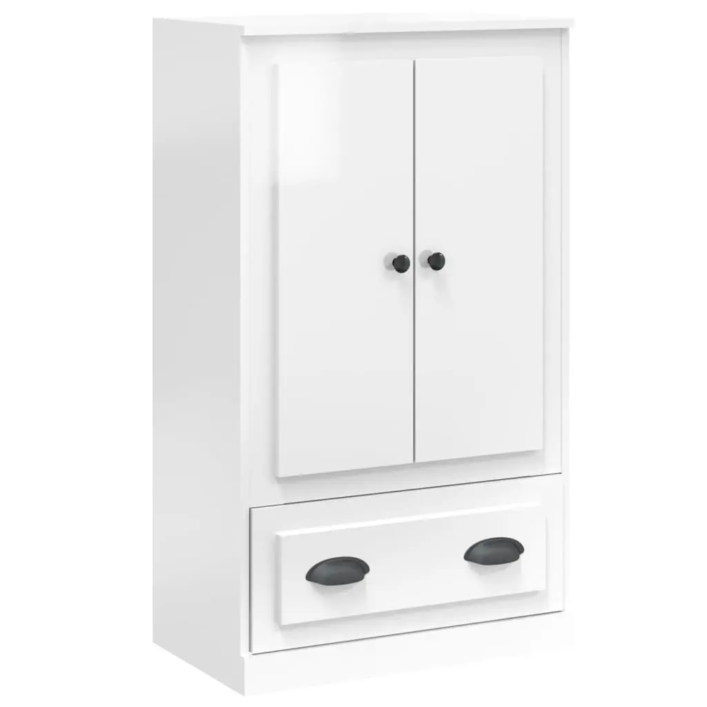 White High Gloss Highboard Storage Cabinet Sideboard Engineered Wood Furniture