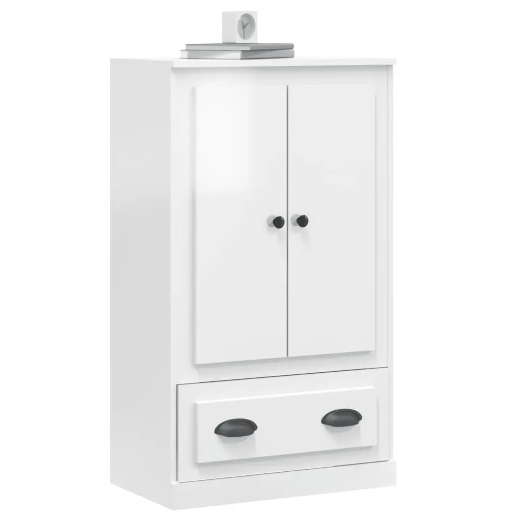 White High Gloss Highboard Storage Cabinet Sideboard Engineered Wood Furniture