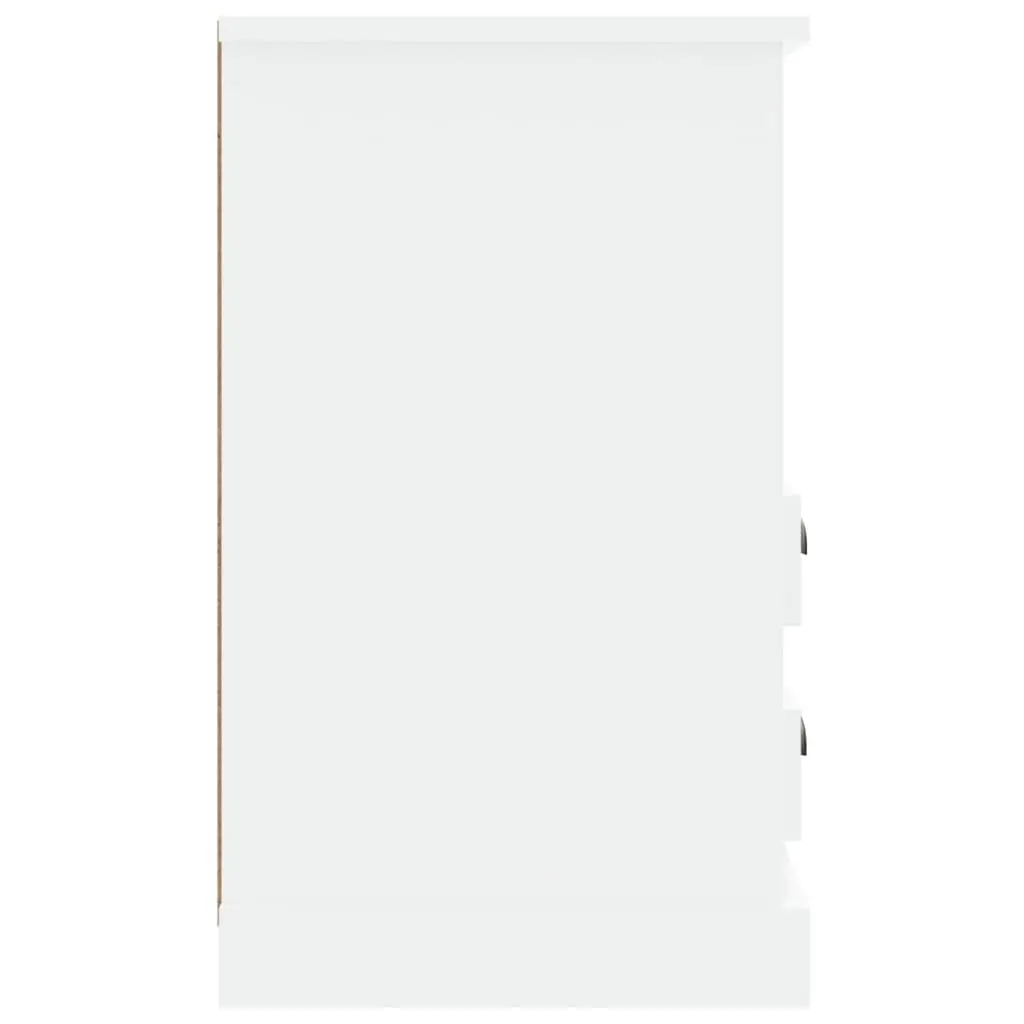 Bedside Cabinets White 43x36x60 cm 2 Drawers Open Compartment Storage