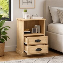 Compact Nightstand with Two Drawers