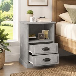 Concise Grey Nightstand with Smooth Surface