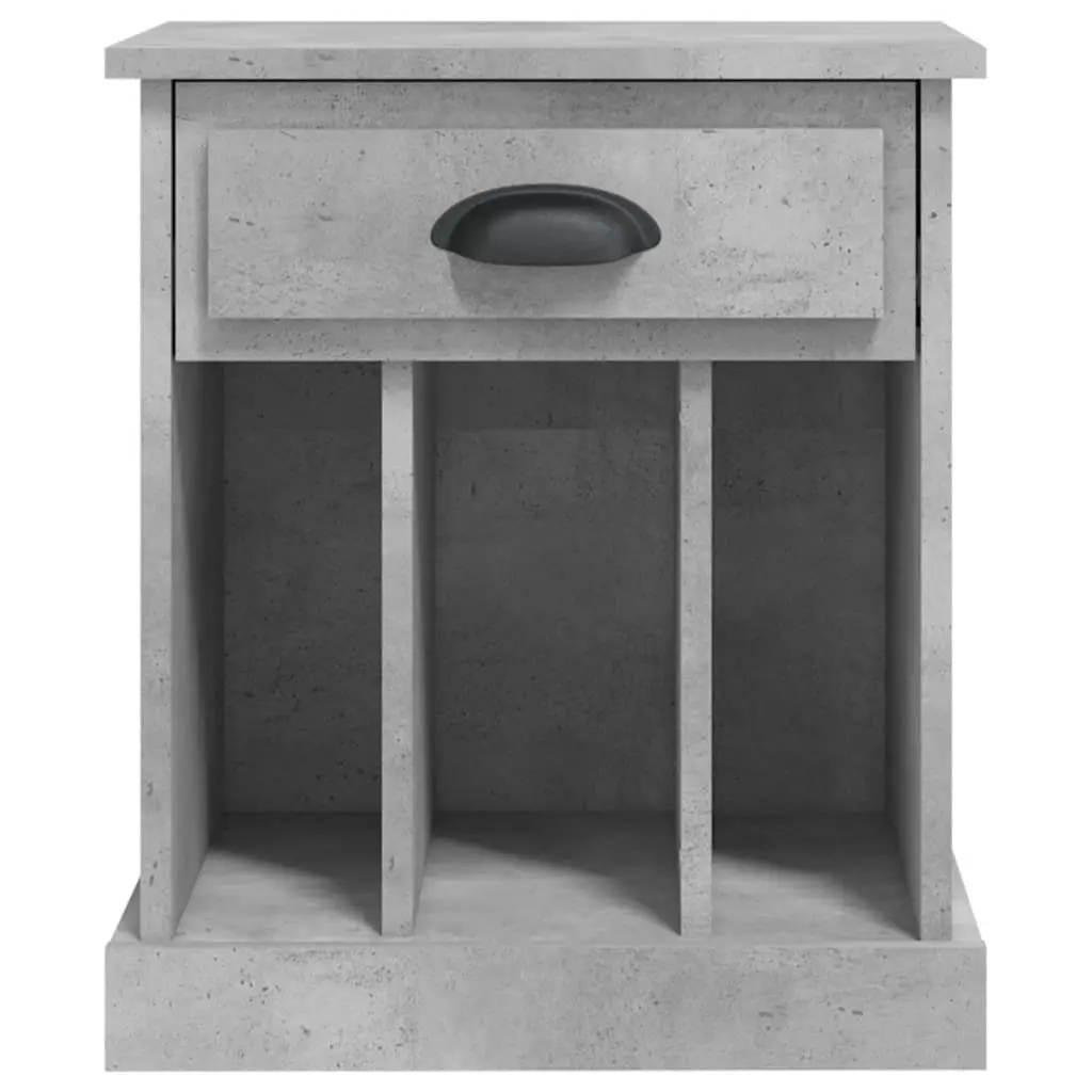 Grey 2 Piece Bedside Cabinets Drawer Storage Nightstand Side Table 43x36x50 cm Engineered Wood