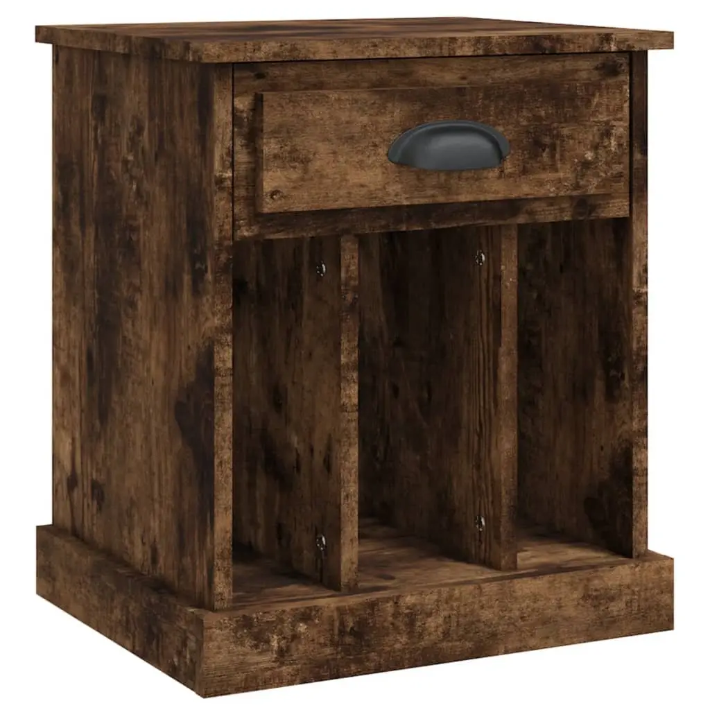 Bedside Cabinets Brown 2 Piece Drawer Storage Compartments Nightstand Side Table