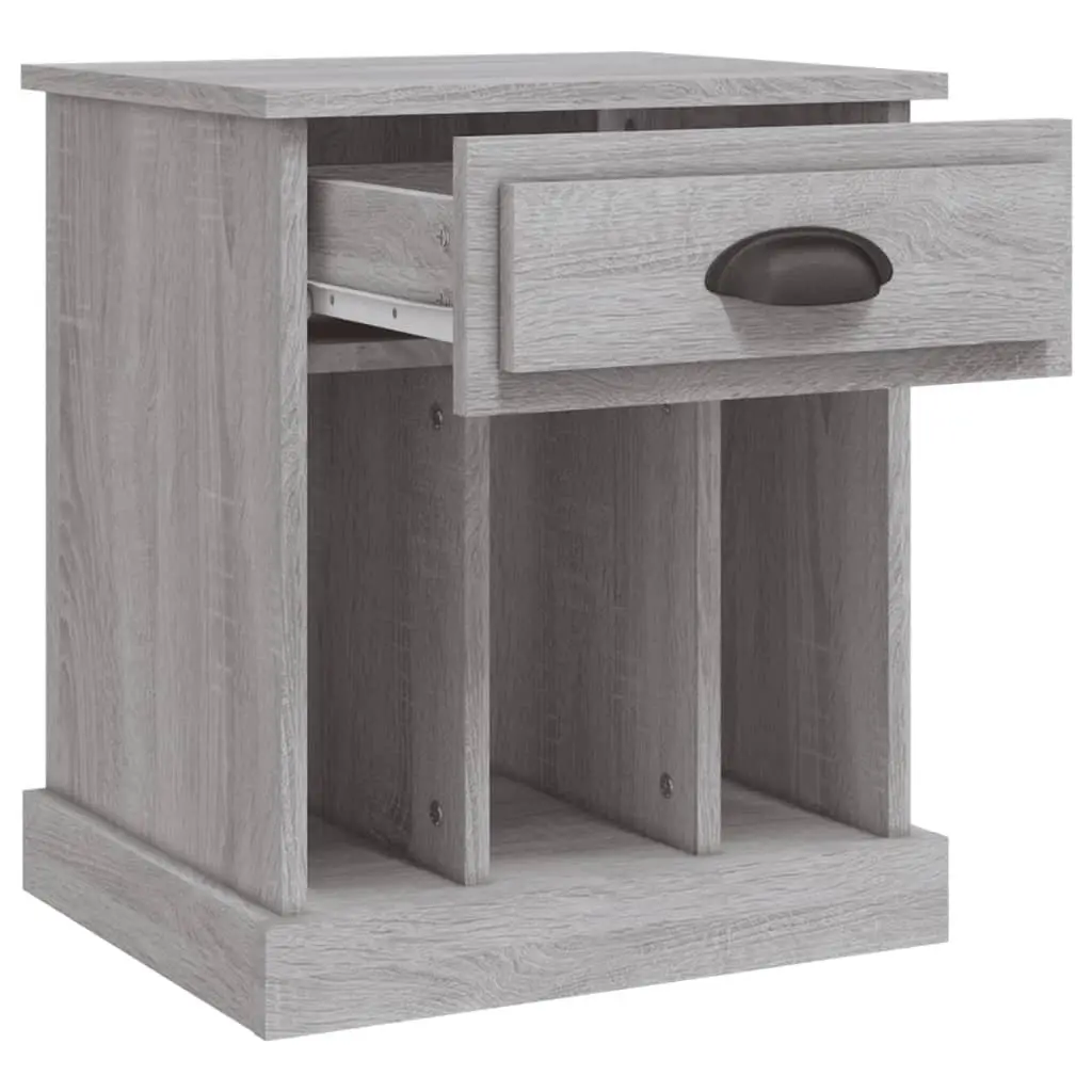 Bedside Cabinets Grey Sonoma 43x36x50 cm Drawer Storage Compartments 2 Piece