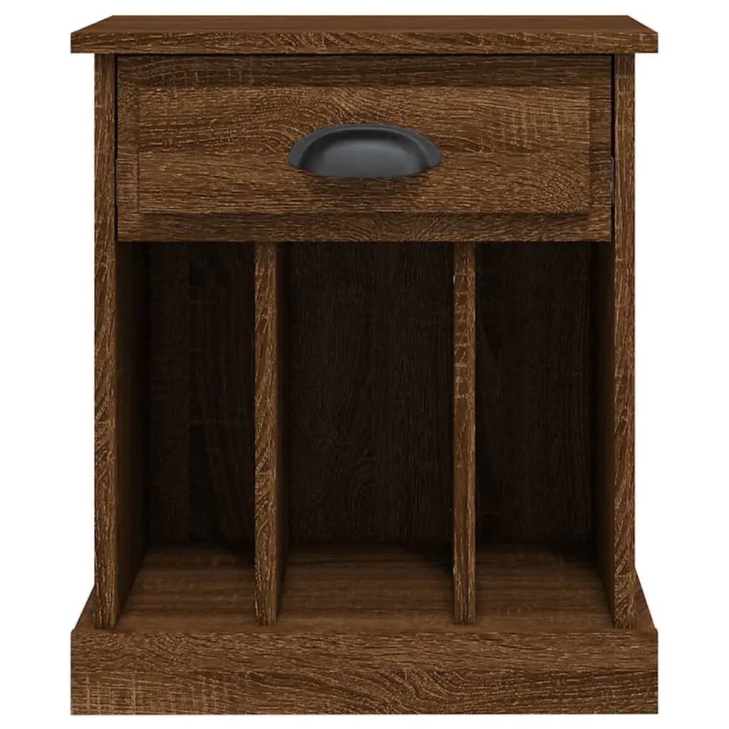 Bedside Cabinet Brown Oak 43x36x50cm Engineered Wood Drawer and 3 Storage Compartments