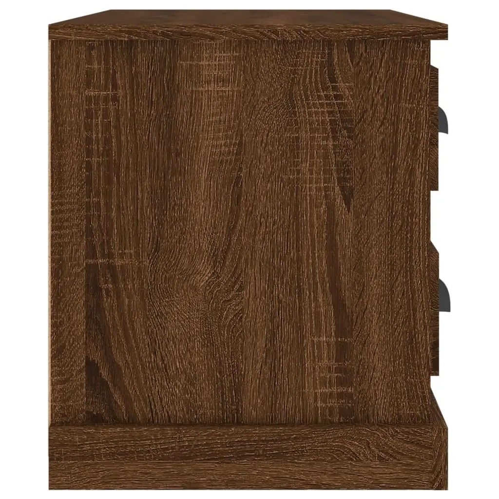 Bedside Cabinet Brown Oak 60x39x45 cm Engineered Wood Storage Table with 2 Drawers