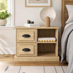 Bedside Cabinet with 2 Drawers in Brown