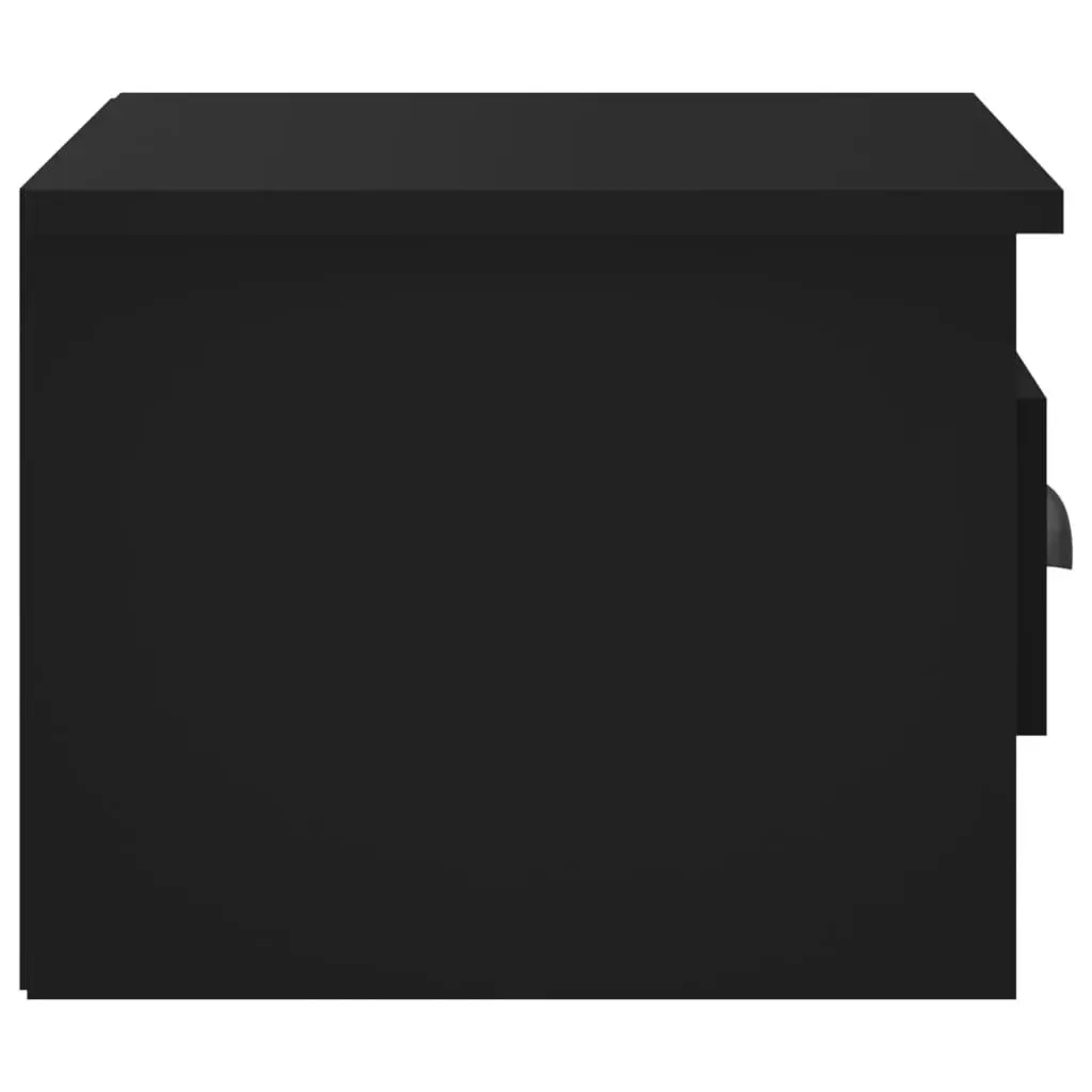 Wall-mounted Bedside Cabinets Black 2 Piece Floating Storage Drawer Organiser