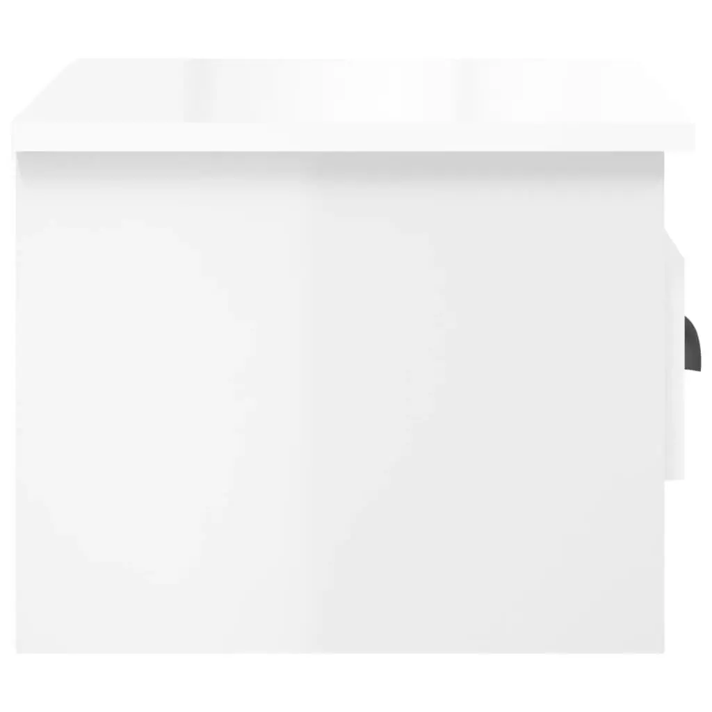 Wall-mounted Bedside Cabinets White 2 Piece Floating Storage Drawer Organiser