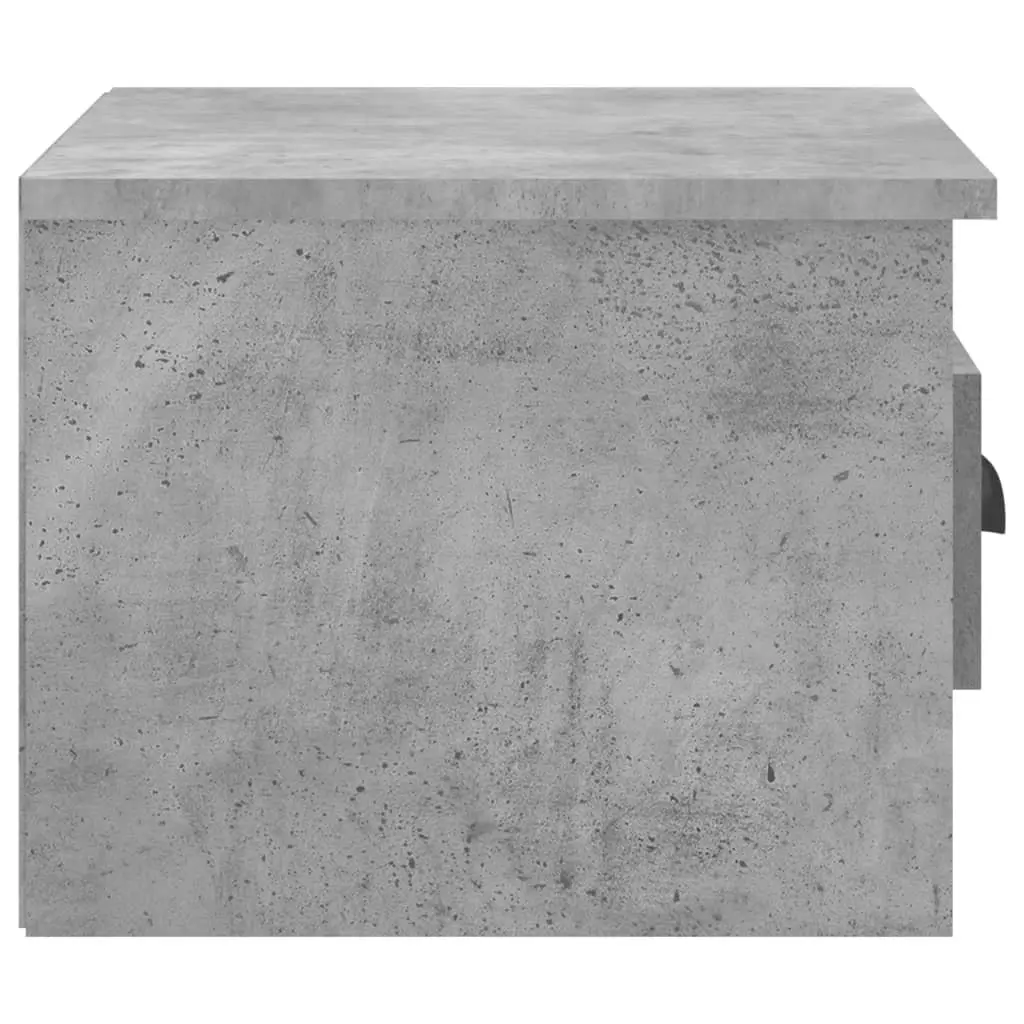 Floating Grey Bedside Cabinets Set of 2 Wall-mounted Storage Organiser Drawer