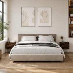 2 pcs Brown Floating Cabinets for Bedrooms