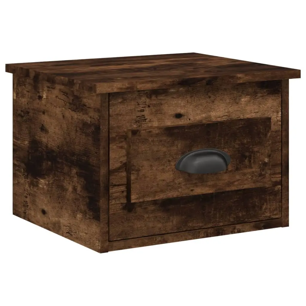 Wall-mounted Bedside Cabinets Brown 2 Piece Floating Nightstand Storage