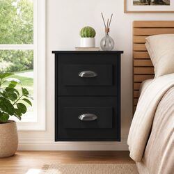 Compact Wall-mounted Bedside Cabinet with Drawers