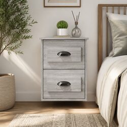 Compact Grey Sonoma Wall-Mounted Bedside Cabinet