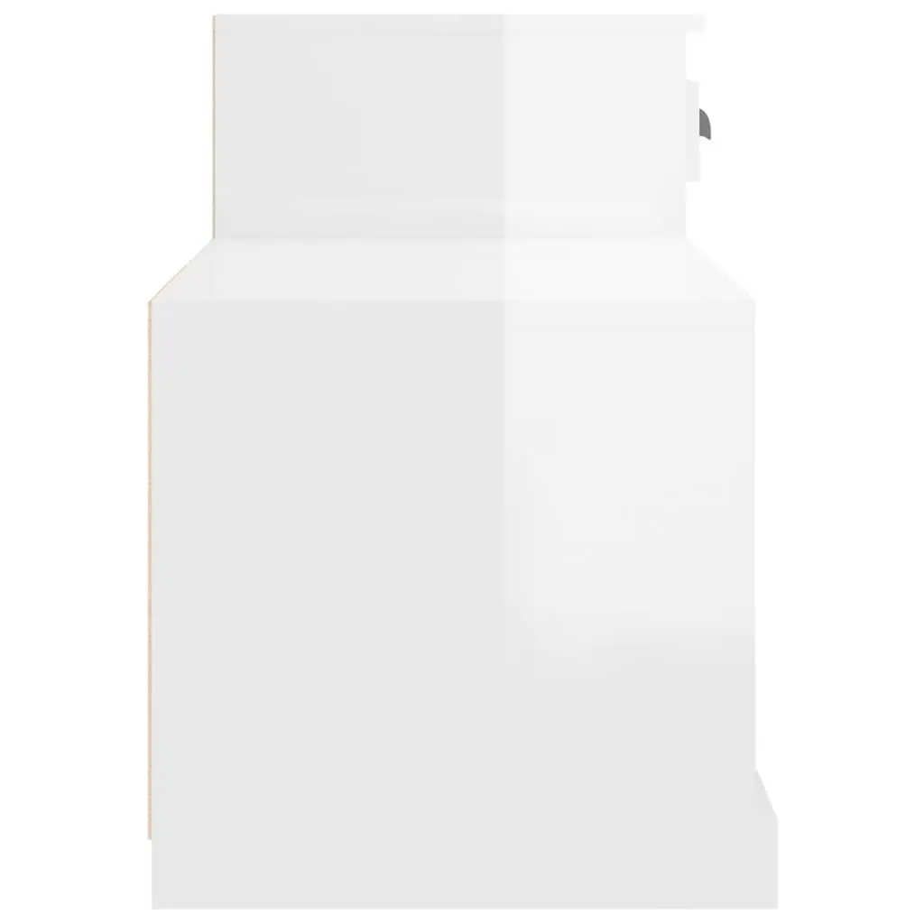 Shoe Cabinet White Engineered Wood 100x42x60cm High Gloss Storage Organiser