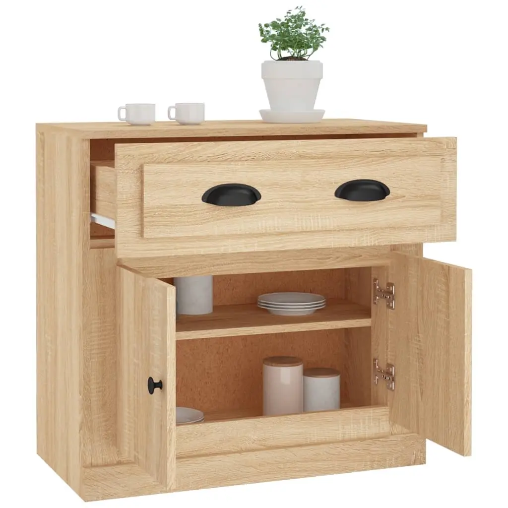 Sideboard Brown 70cm Engineered Wood Storage Cabinet Living Room Buffet