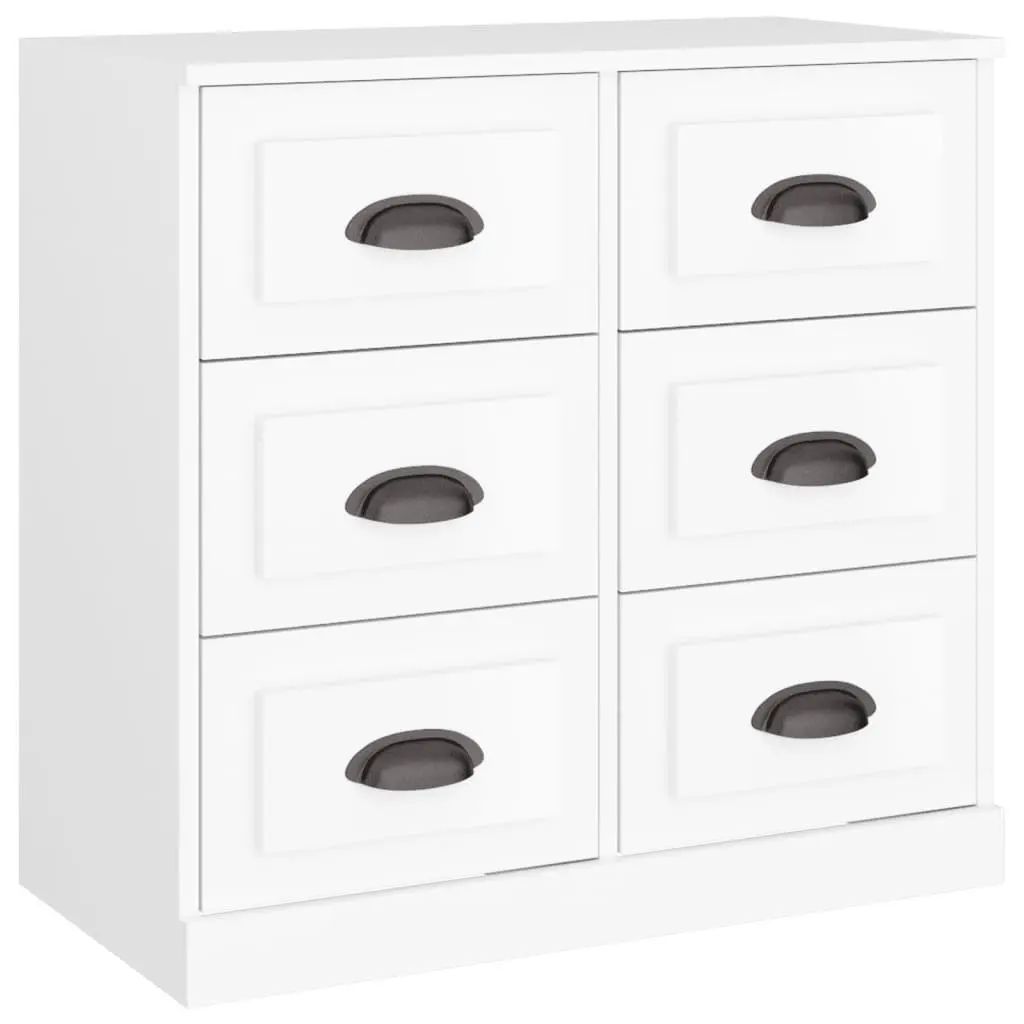 Sideboard White Engineered Wood Storage Cabinet Living Room Furniture