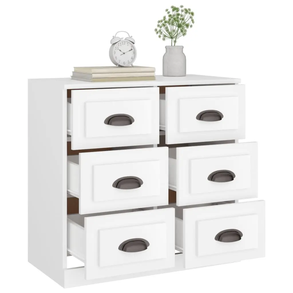 Sideboard White Engineered Wood Storage Cabinet Living Room Furniture