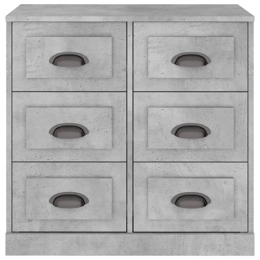 Sideboard Grey Engineered Wood 70x35.5x67.5cm Spacious Storage Cabinet