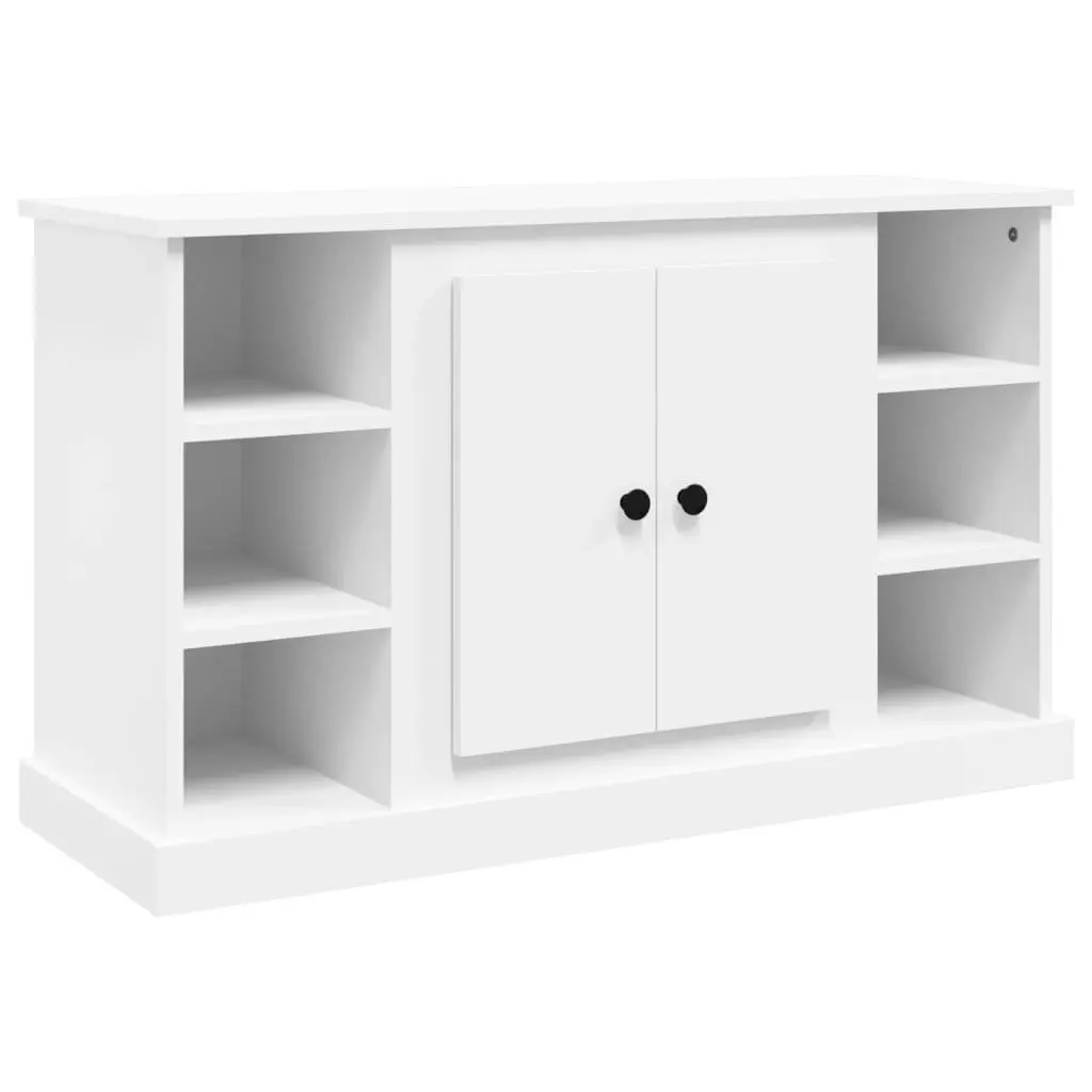 White Engineered Wood Sideboard Storage Cabinet 100x35.5x60cm Moisture Resistant Buffet