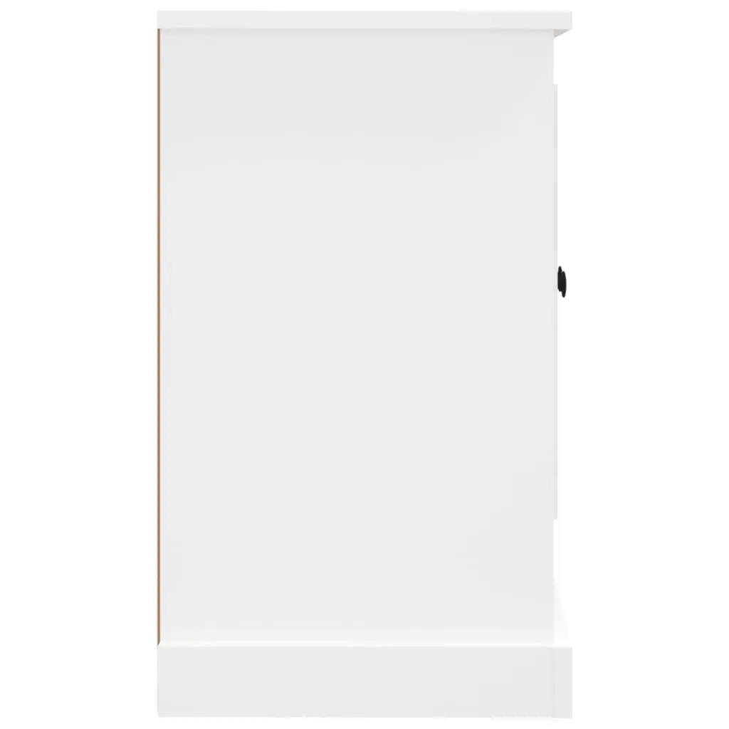 White Engineered Wood Sideboard Storage Cabinet 100x35.5x60cm Moisture Resistant Buffet