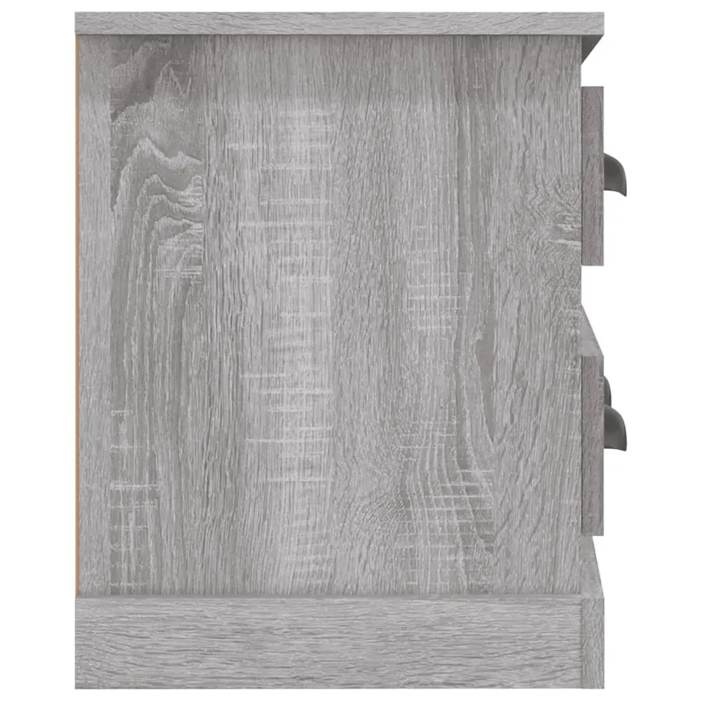 TV Cabinet Grey 100x35.5x45cm Engineered Wood Media Storage Unit with 4 Drawers