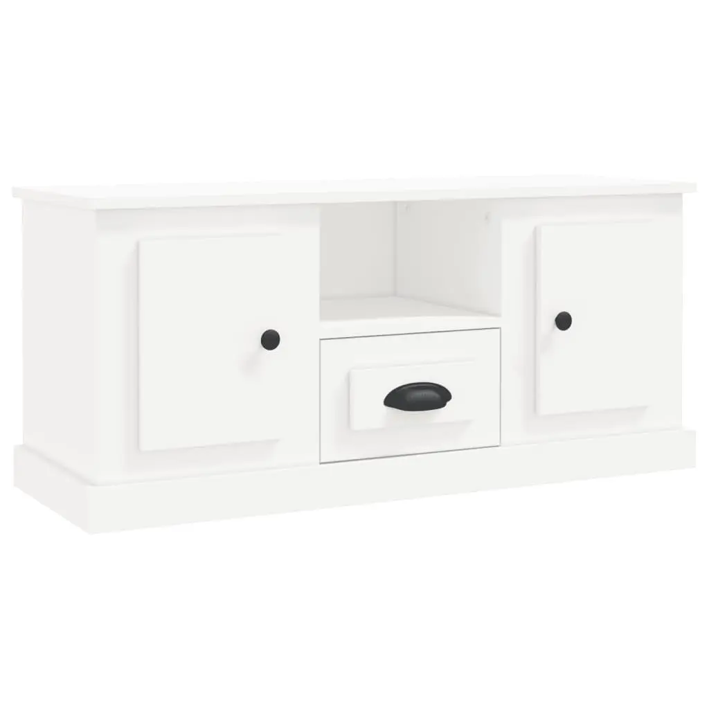 TV Cabinet White Engineered Wood Storage Unit Living Room Furniture Stand Decor