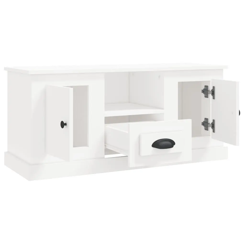 TV Cabinet White Engineered Wood Storage Unit Living Room Furniture Stand Decor