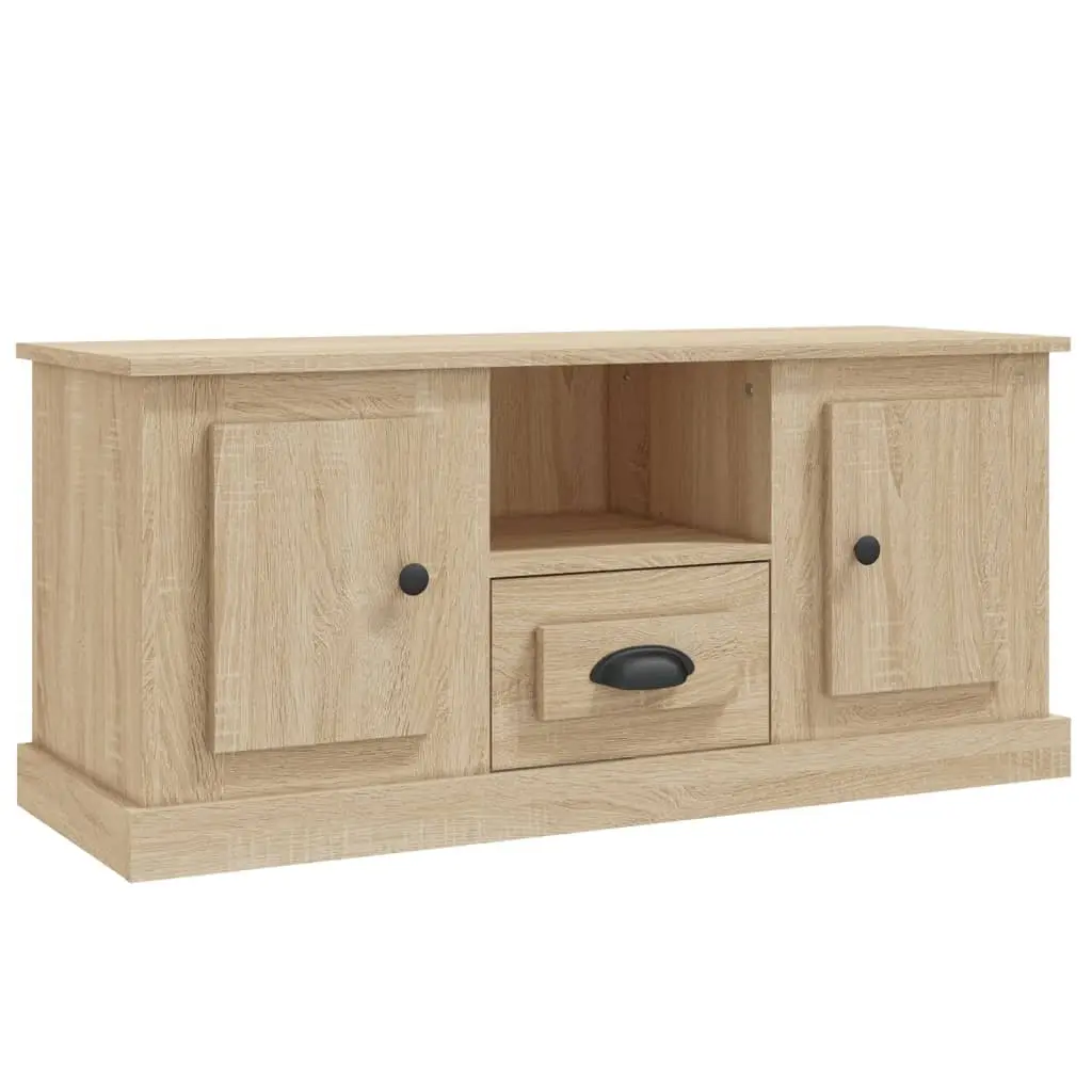 TV Cabinet Sonoma Oak Brown Engineered Wood Storage Unit 100x35.5x45cm