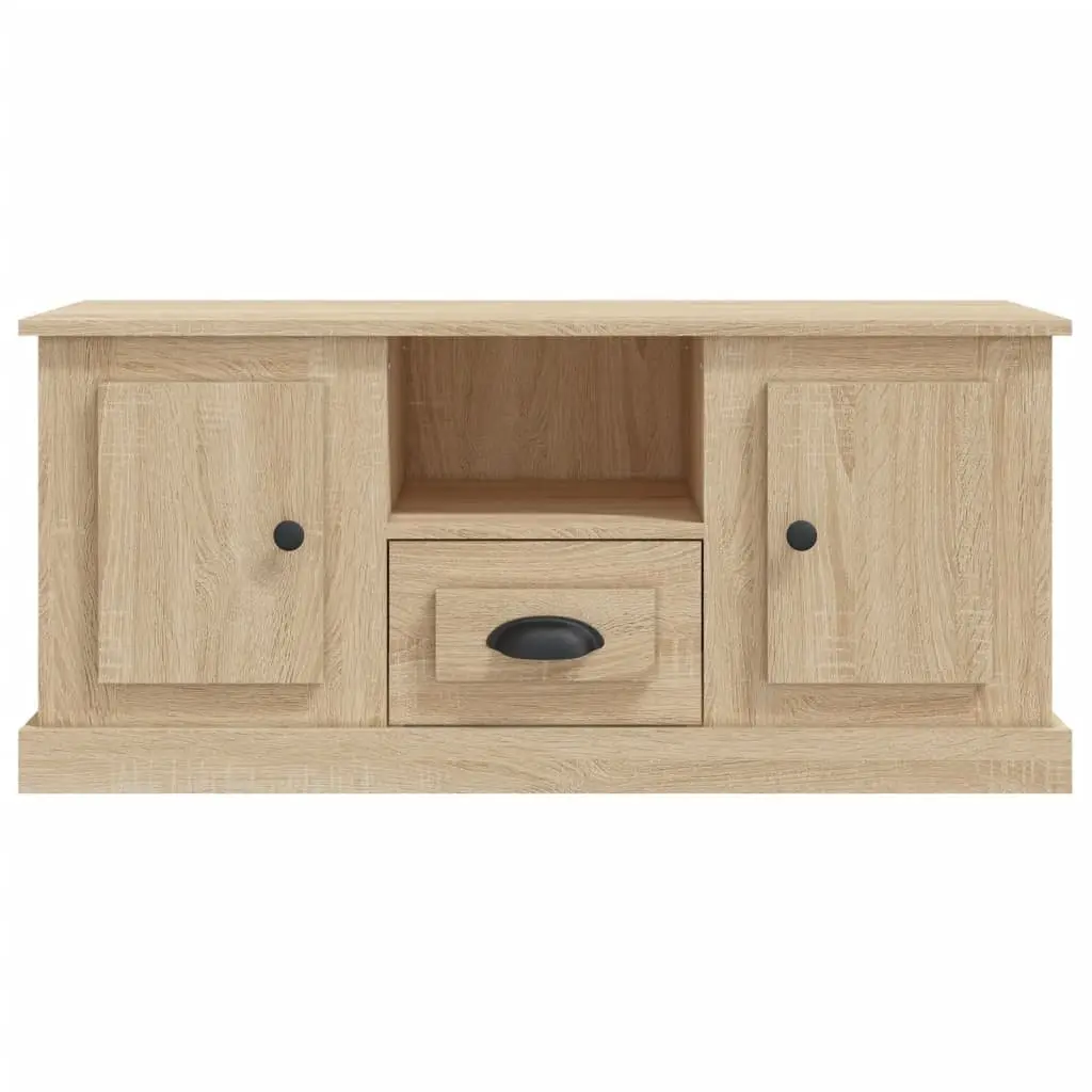 TV Cabinet Sonoma Oak Brown Engineered Wood Storage Unit 100x35.5x45cm