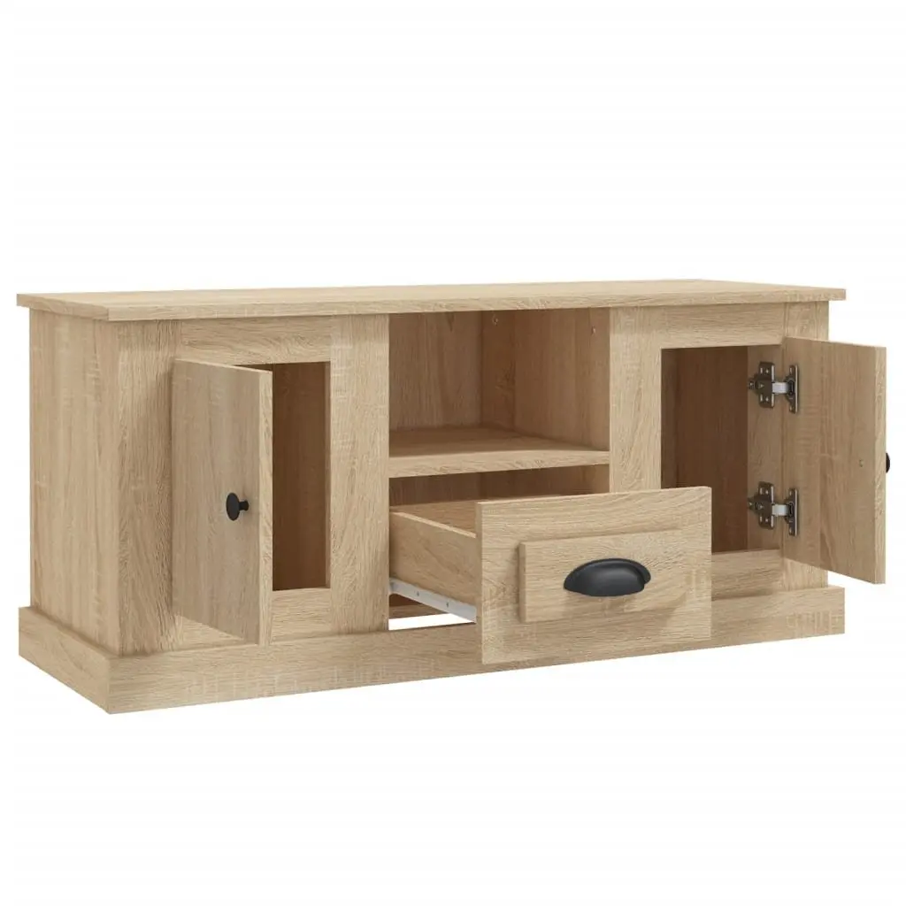 TV Cabinet Sonoma Oak Brown Engineered Wood Storage Unit 100x35.5x45cm
