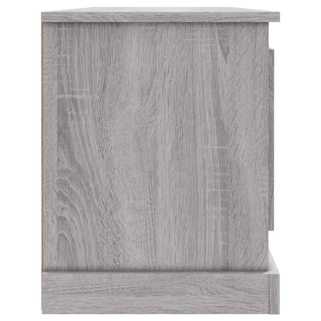 TV Cabinet Grey Engineered Wood Storage Unit Living Room Display Stand Furniture