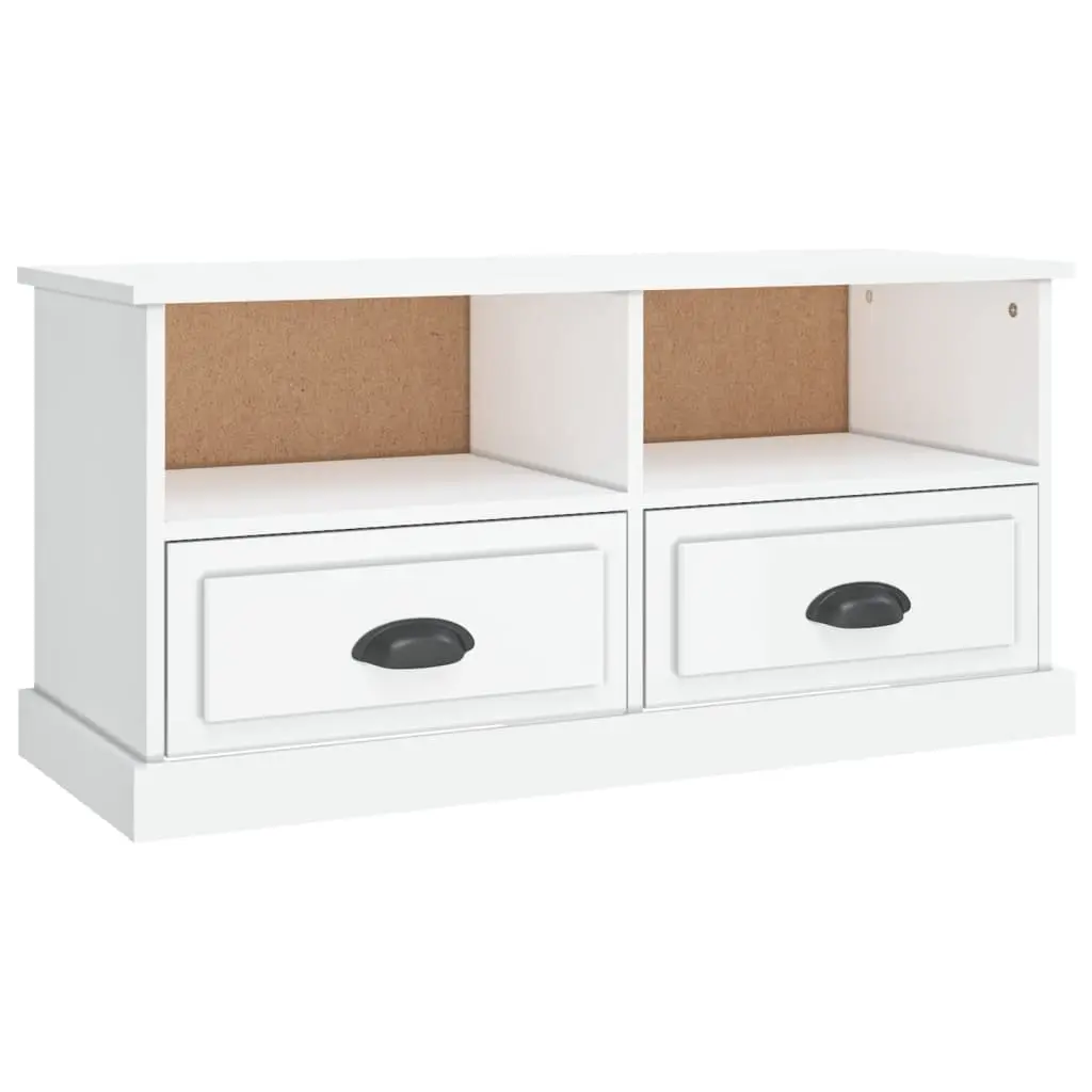 High Gloss White TV Cabinet with Ample Storage